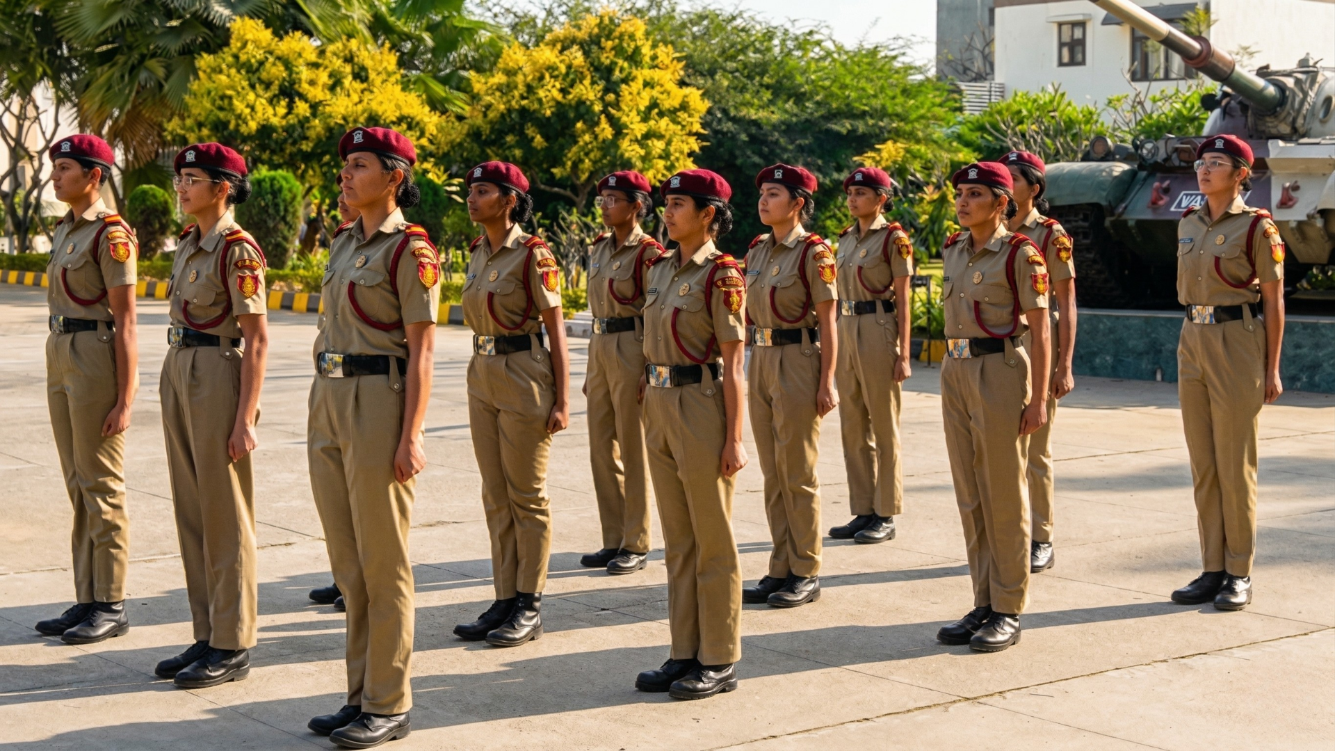 Punjab girls joining Indian Army success stories - commissioned cadets from Mai Bhago AFPI Mohali in uniform at passing out parade
